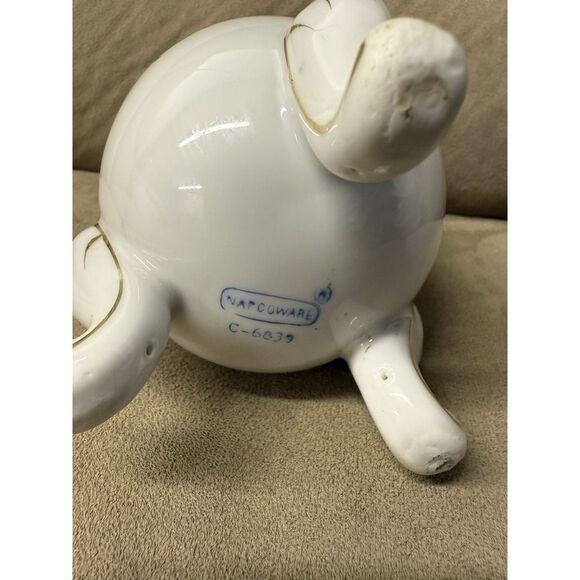 Vintage Napcoware Footed Egg Shape Vase. Gold & Black Flowers. Gold Trim 6" T - Picture 10 of 12